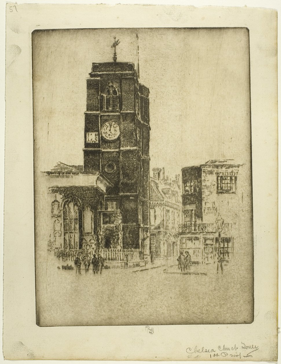 Chelsea Kilisesi Kulesi by Joseph Pennell
