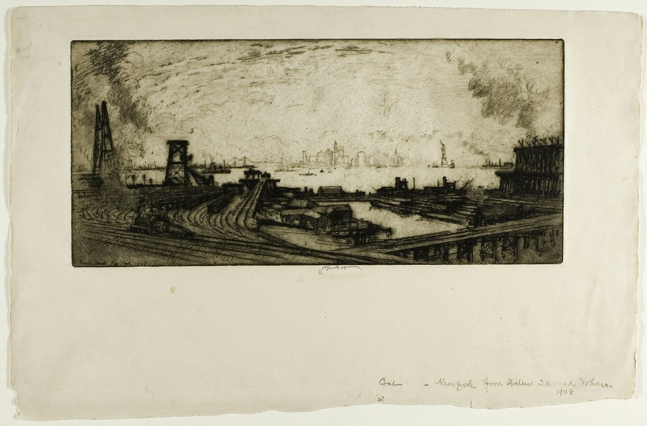 Kömür Rıhtımları, Staten Island, No. II by Joseph Pennell