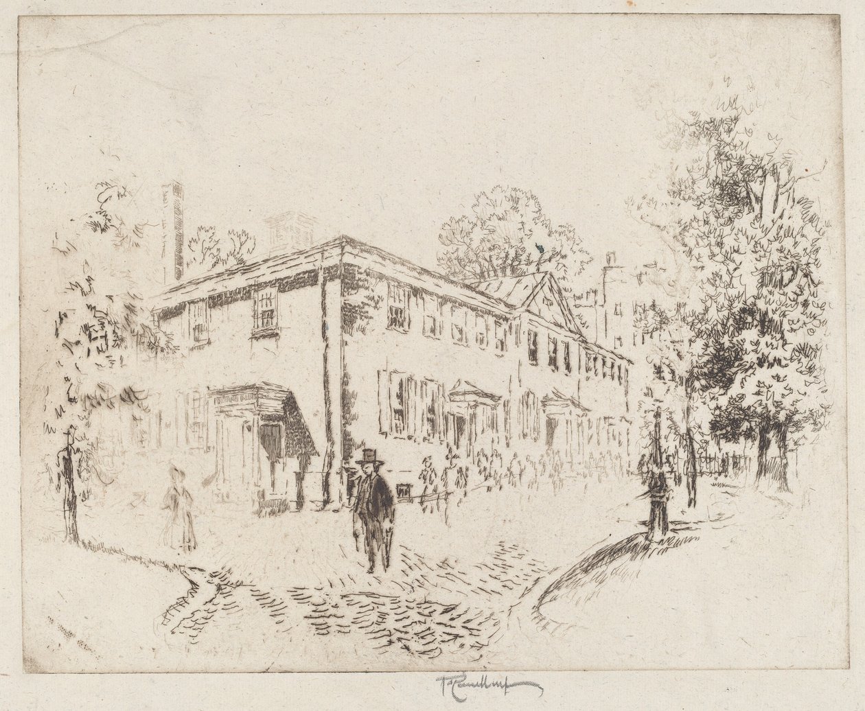 Dördüncü Cadde, Toplantı Evi, Philadelphia by Joseph Pennell