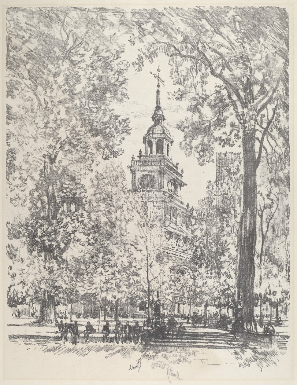Bağımsızlık Meydanı ve Devlet Evi, 1912. by Joseph Pennell