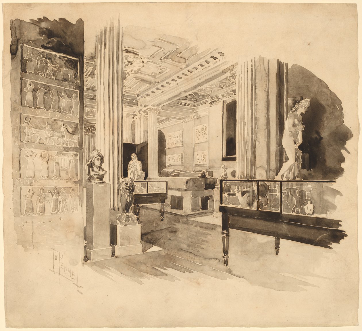 İç, Fitzwilliam Müzesi by Joseph Pennell