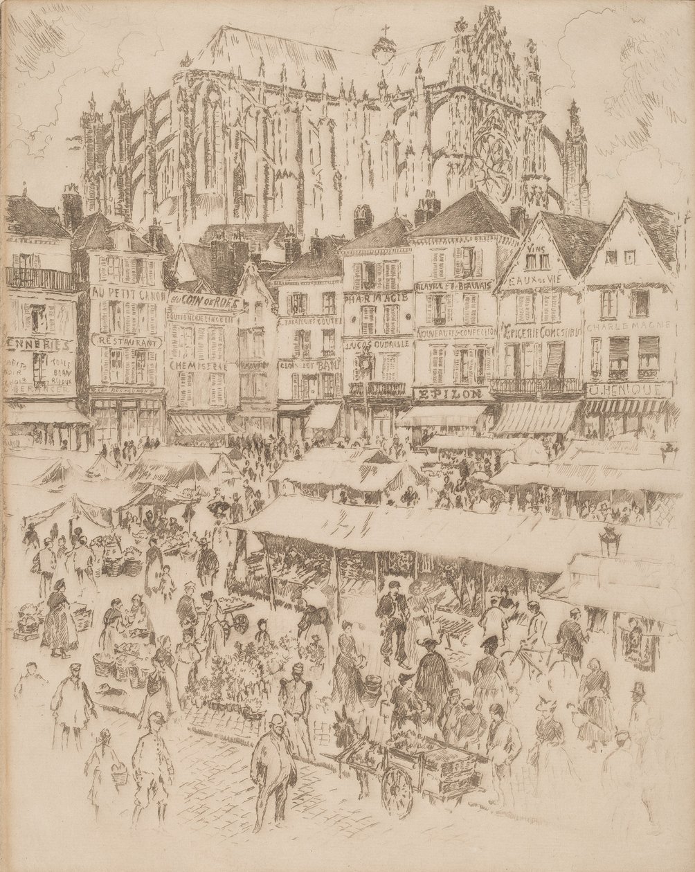 Yer, Beauvais, 1907. by Joseph Pennell
