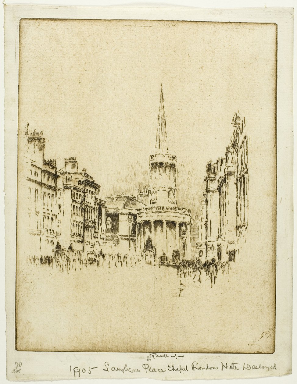 Langham Place Şapeli by Joseph Pennell