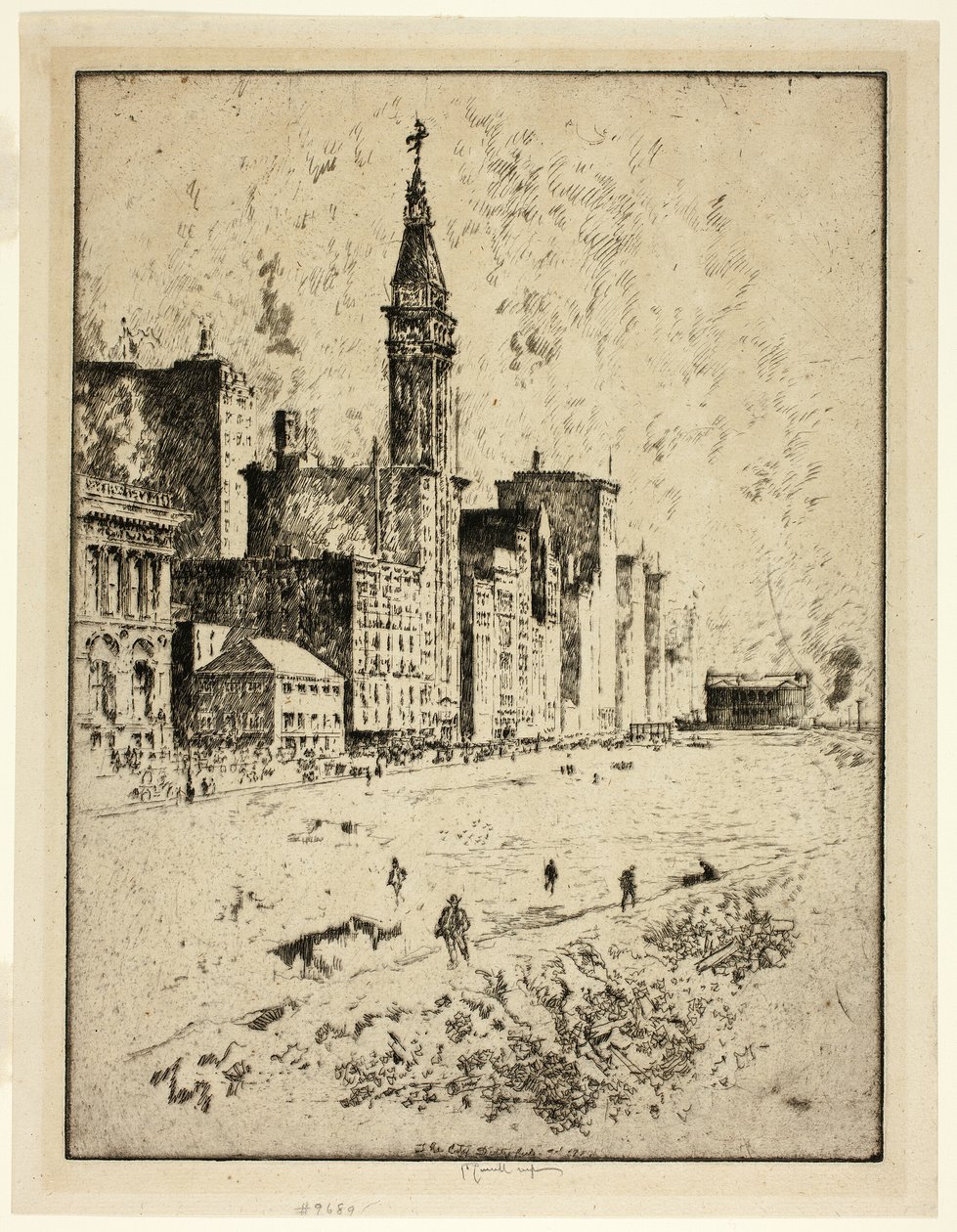 Michigan Bulvarı, Chicago (Kirli Şehir) by Joseph Pennell