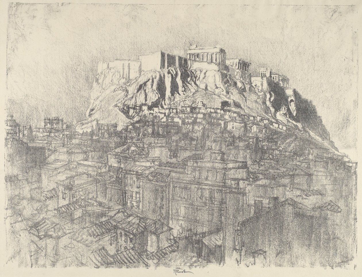 Akropolis üzerinde gün doğumu by Joseph Pennell