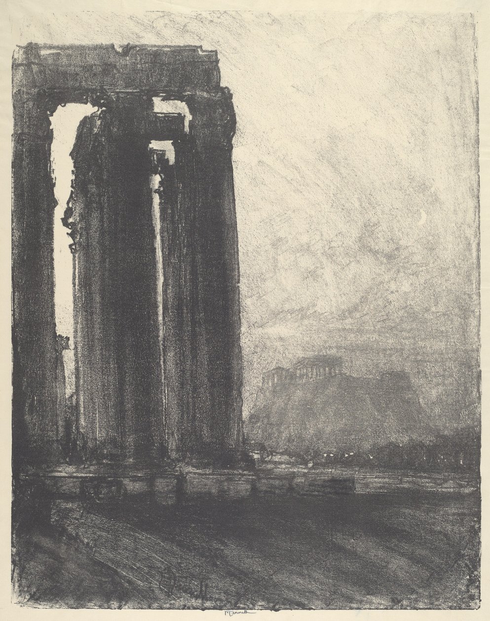 Jüpiter Tapınağı, Akşam by Joseph Pennell
