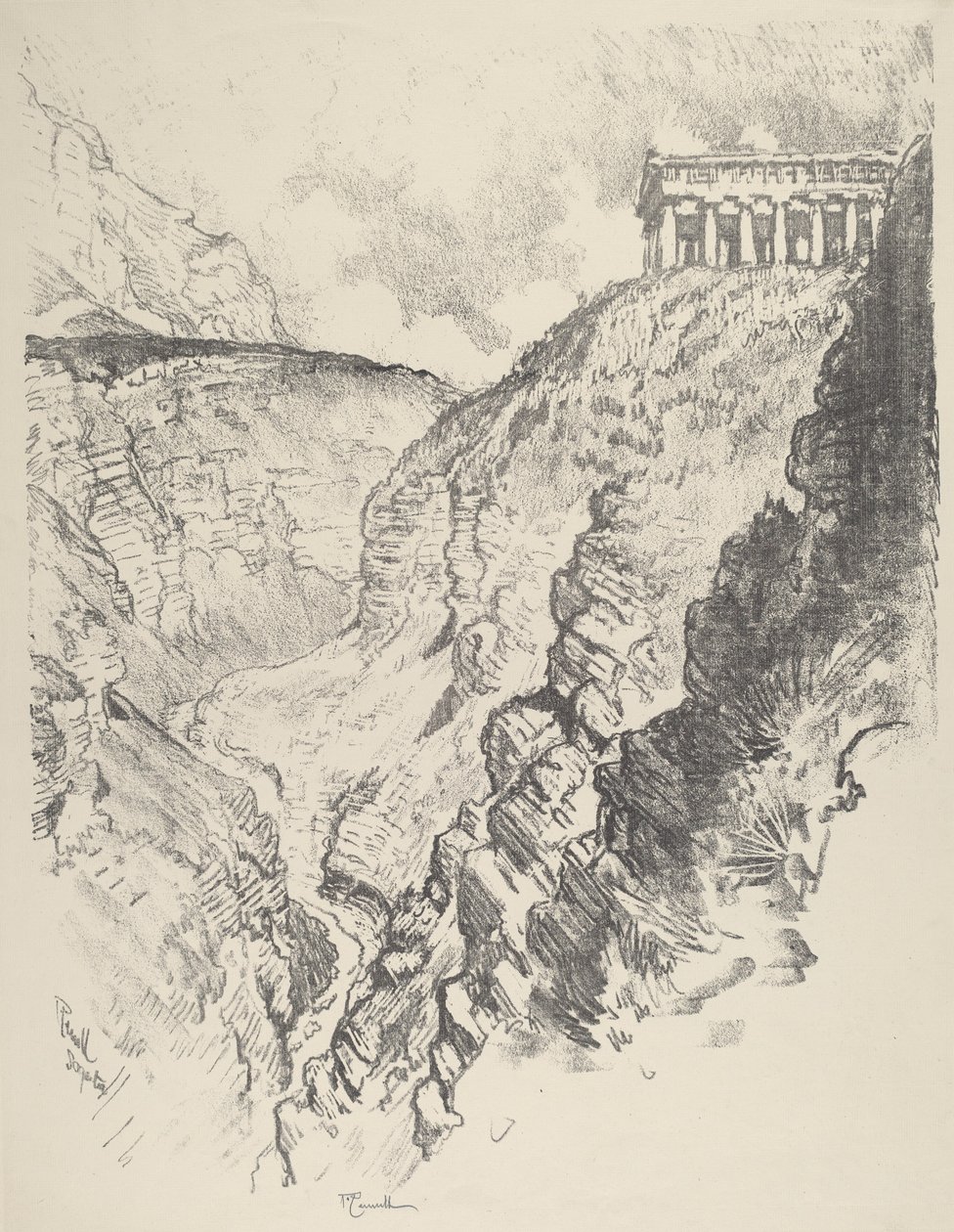 Canon, Segesta üzerinde Tapınak by Joseph Pennell