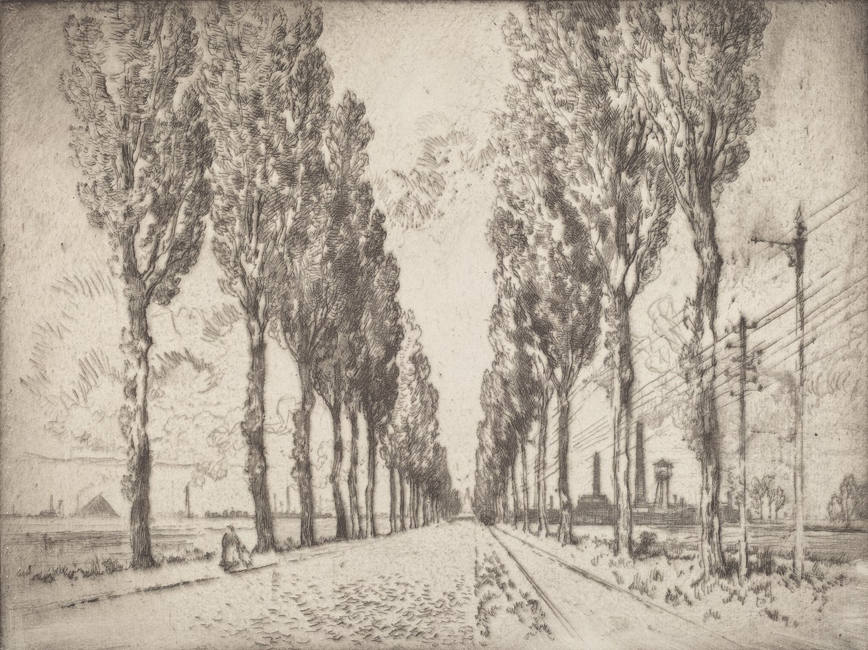 Cadde, Valenciennes, 1910. by Joseph Pennell