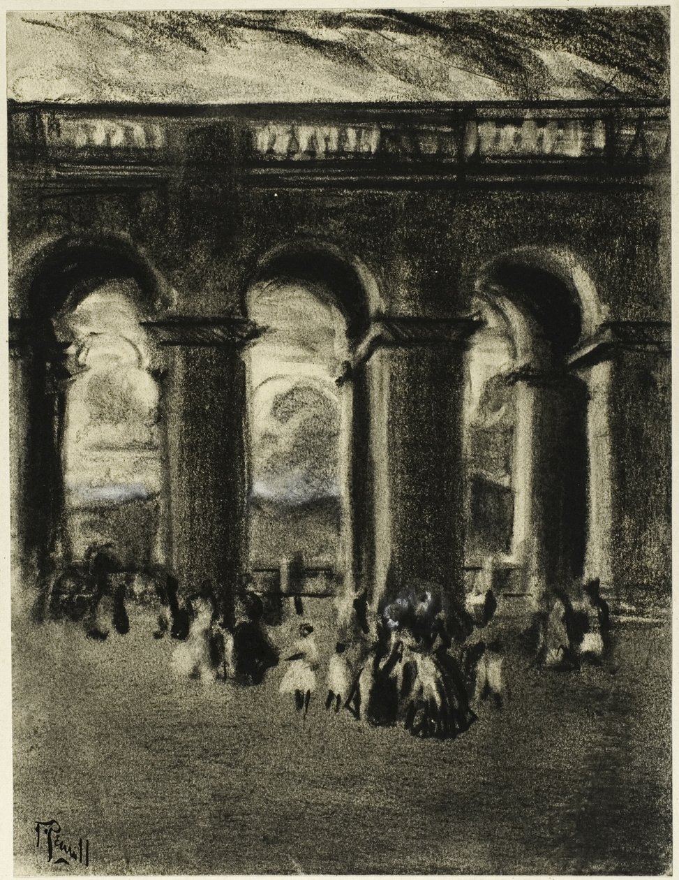 Sarayın Avlusu, Madrid by Joseph Pennell