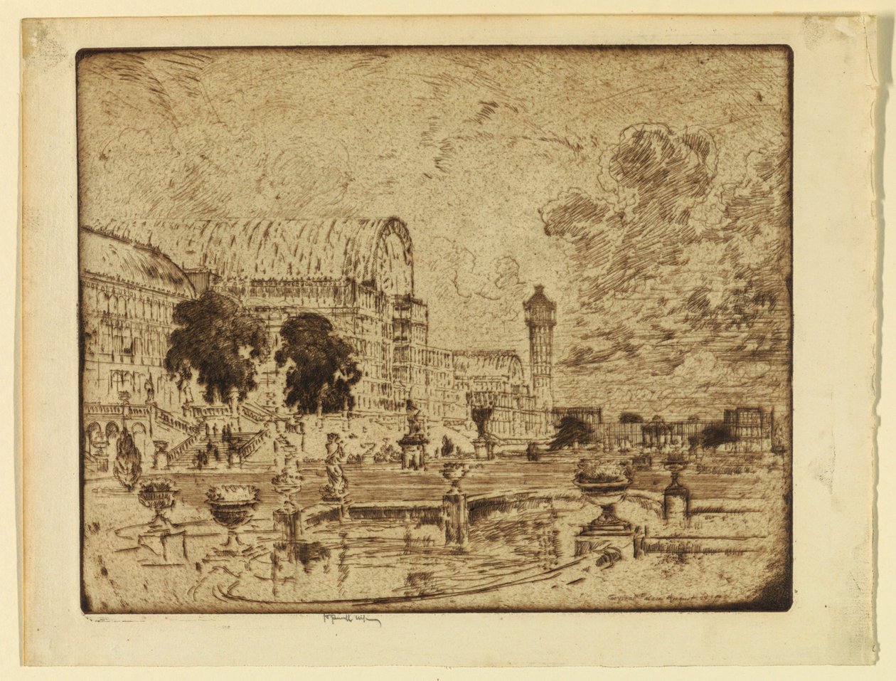Kristal Saray, Londra by Joseph Pennell