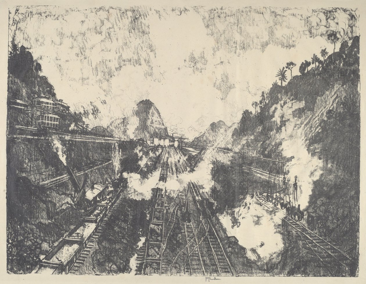 Kesik, Ancon Tepesine Bakış, 1912. by Joseph Pennell