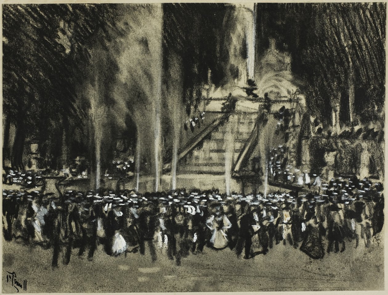 La Granga'da Oynayan Çeşmeler by Joseph Pennell