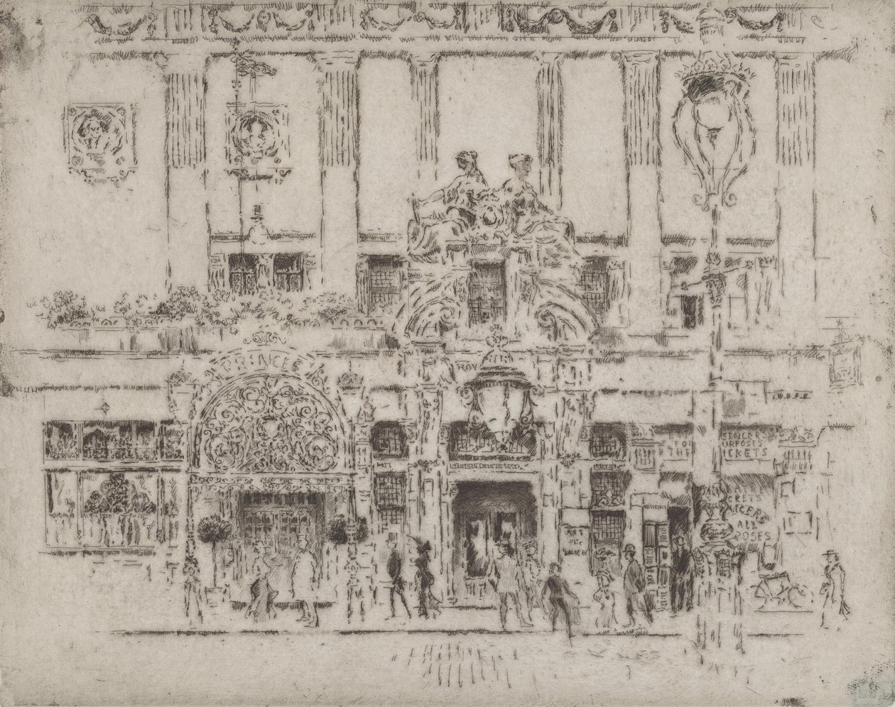 Enstitü, Piccadilly, 1906. by Joseph Pennell