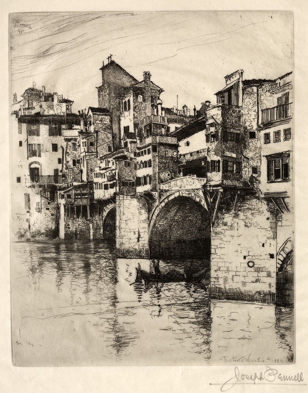 Ponte Vecchio, 1883. by Joseph Pennell