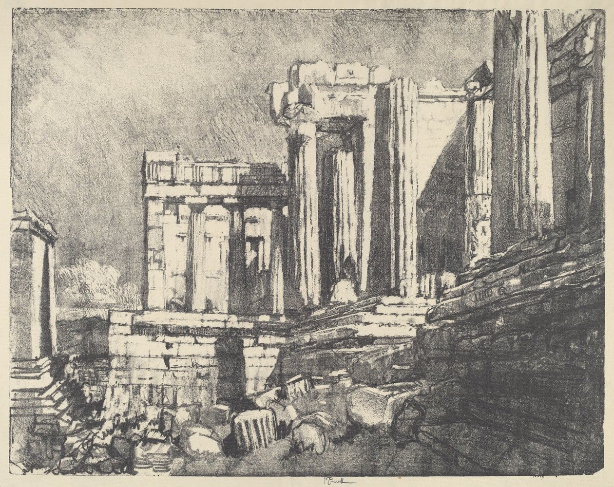 Propylaea, Atina, 1913. by Joseph Pennell