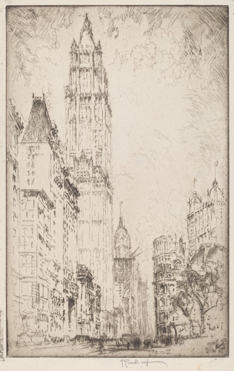 Woolworth Binası by Joseph Pennell