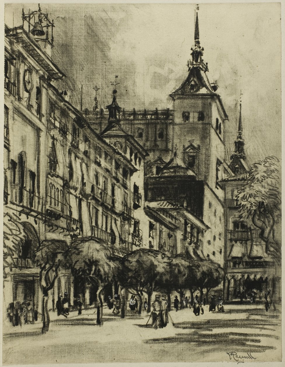 Zocodover, Toledo by Joseph Pennell
