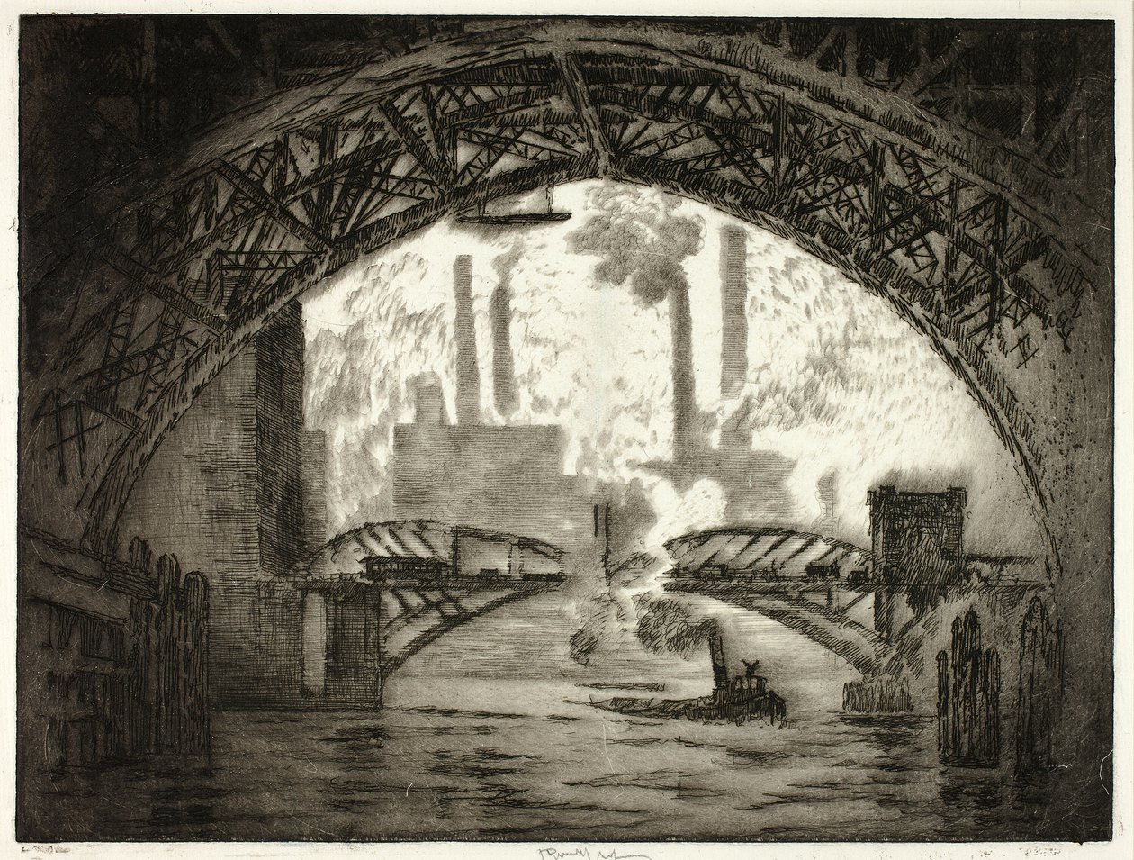 Köprülerin Altında, Chicago by Joseph Pennell