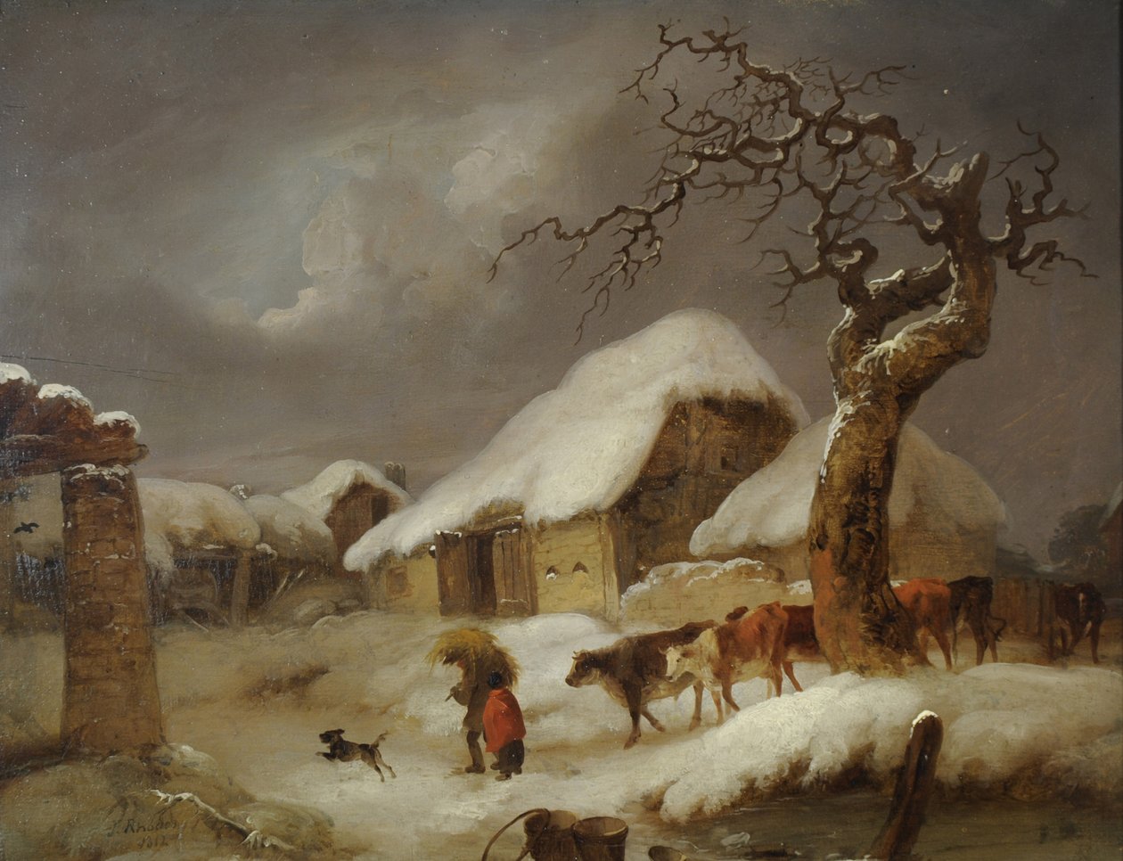 Çiftlik bahçesinde kar by Joseph Rhodes