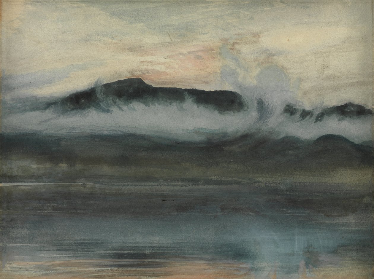 Coniston ve Yaşlı Adam (Suluboya) by Joseph Severn