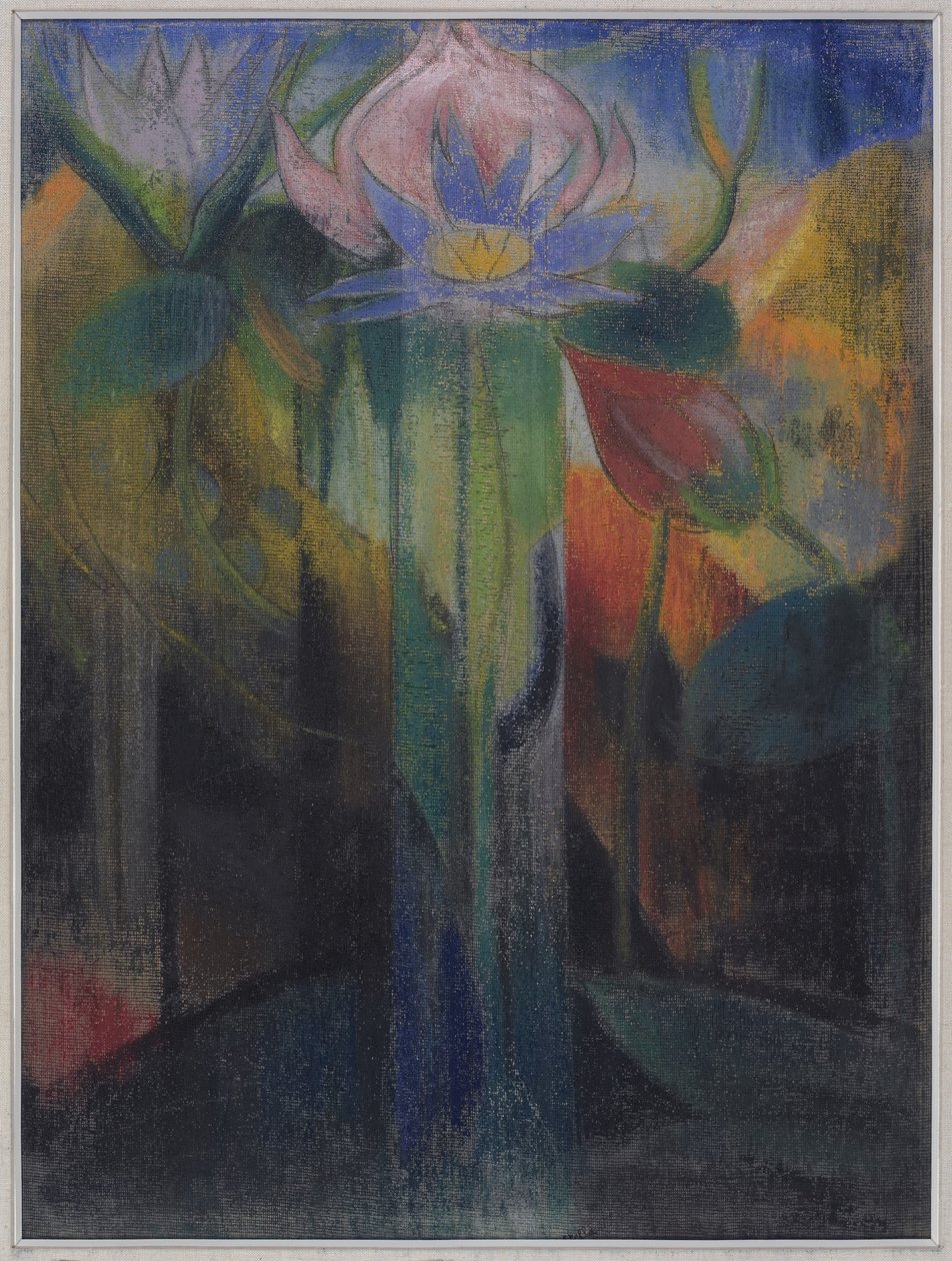 Jungle Foliage, c.1918-9 (tül kaplı kağıt üzerine pastel) by Joseph Stella