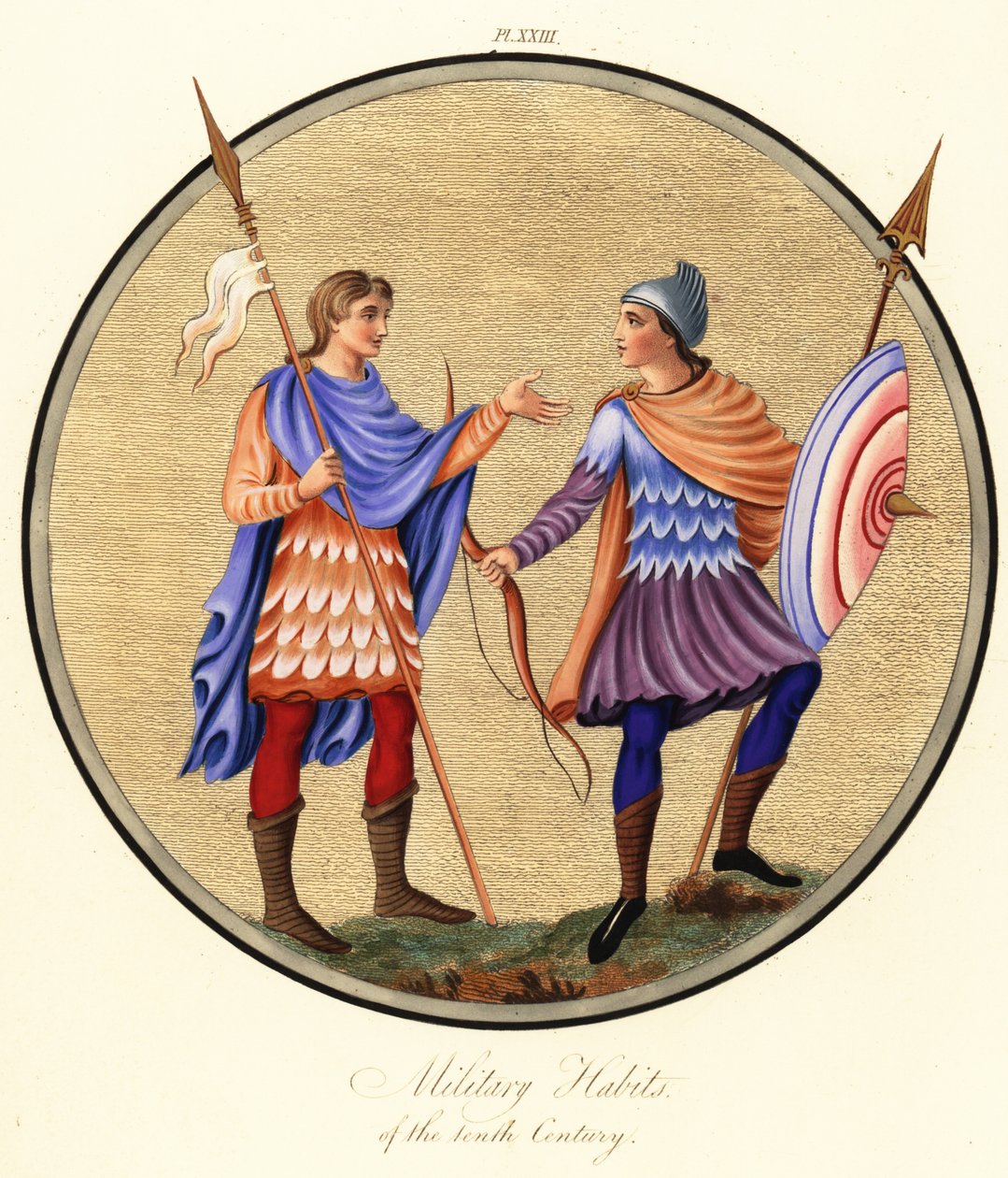 Ölçek zırhı giyen Anglo-Sakson askerleri by Joseph Strutt