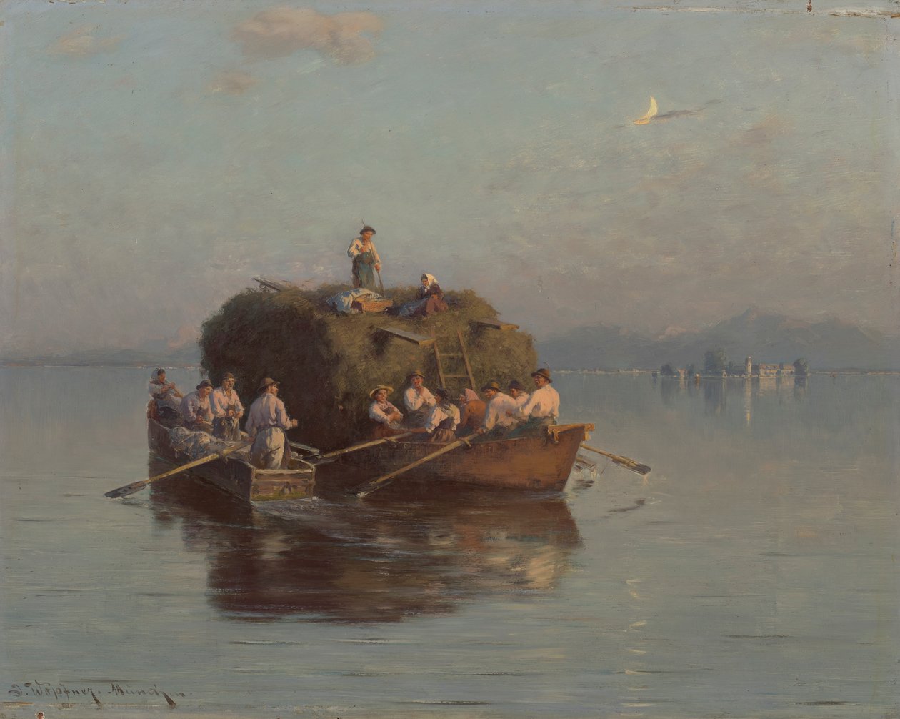 Chiemsee'de saman teknesi by Joseph Wopfner