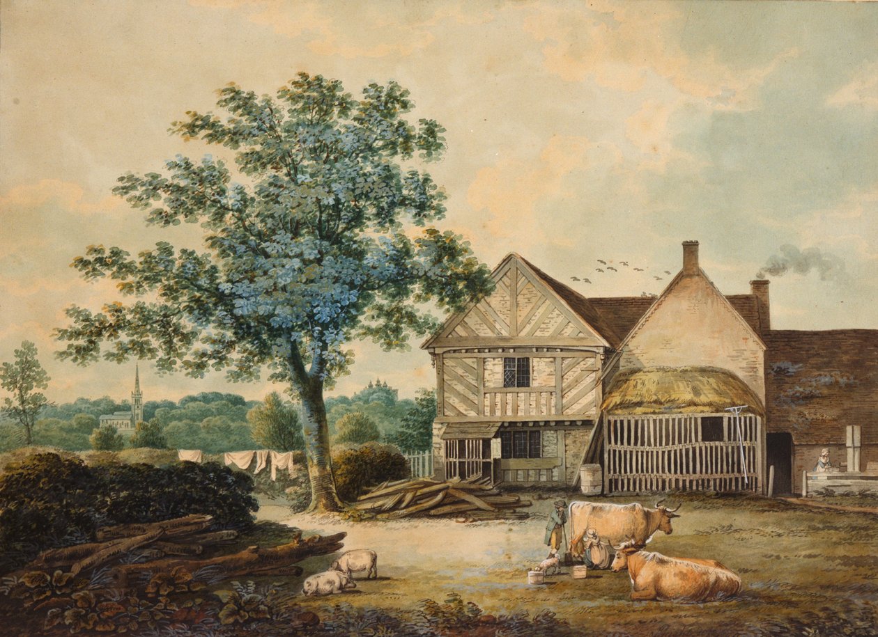 Aston Hall yakınındaki çiftlik by Joseph Wright