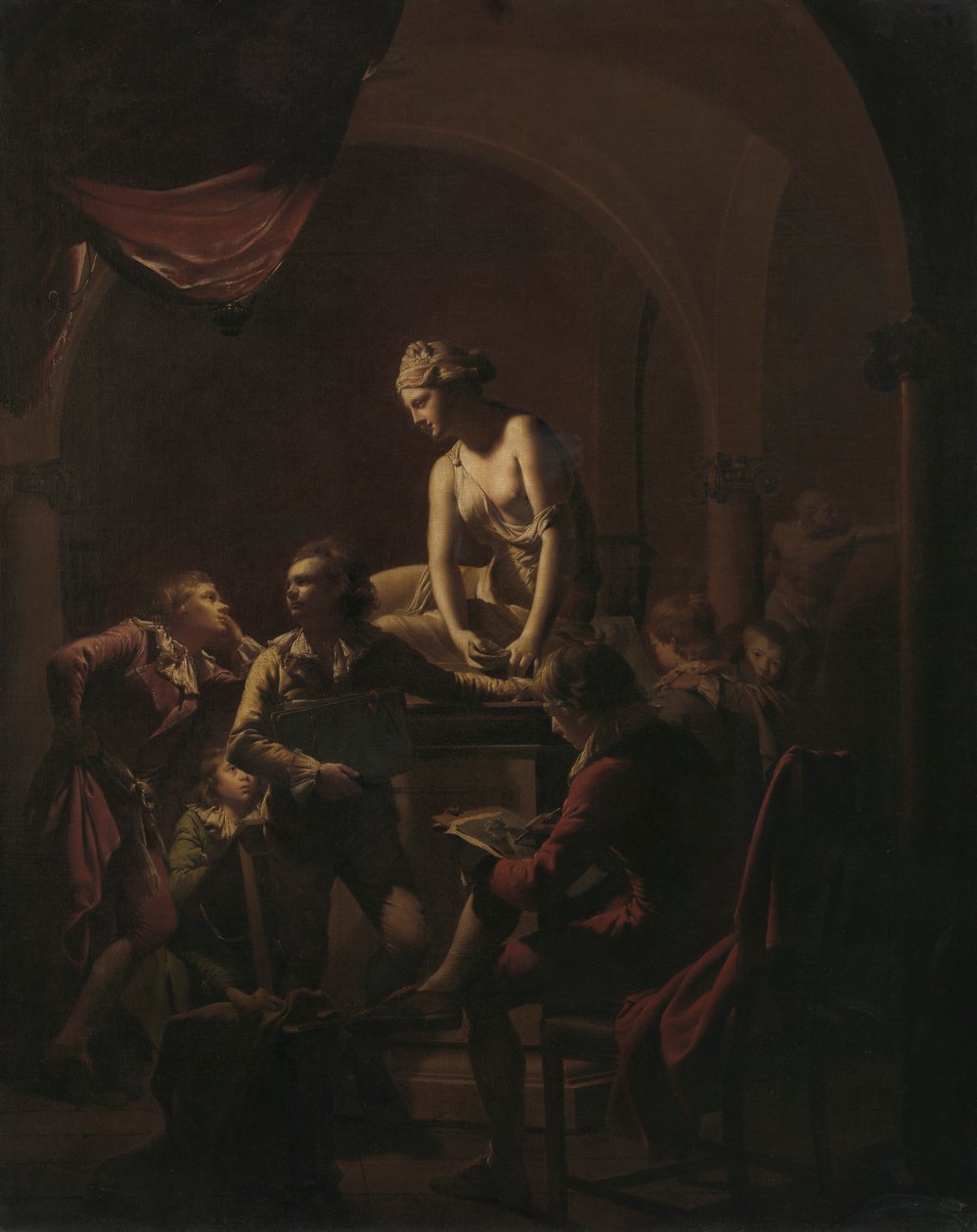 Lamplight'tan Akademi by Joseph Wright of Derby