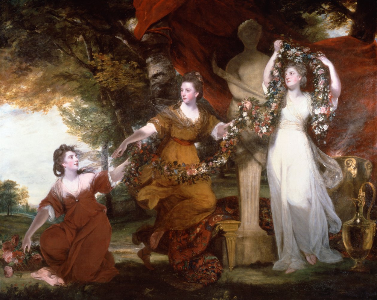 Kızlık zarını süsleyen üç bayan by Joshua Reynolds