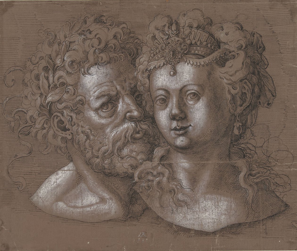 Adamın ve bir kadının kafası by Jost Amman