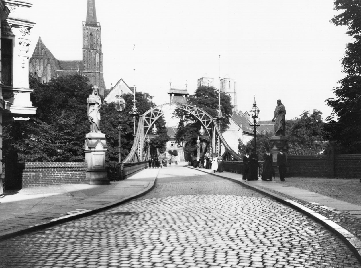 Katedral Köprüsü, Breslau (günümüz Wroclaw) Polonya, c.1910 by Jousset