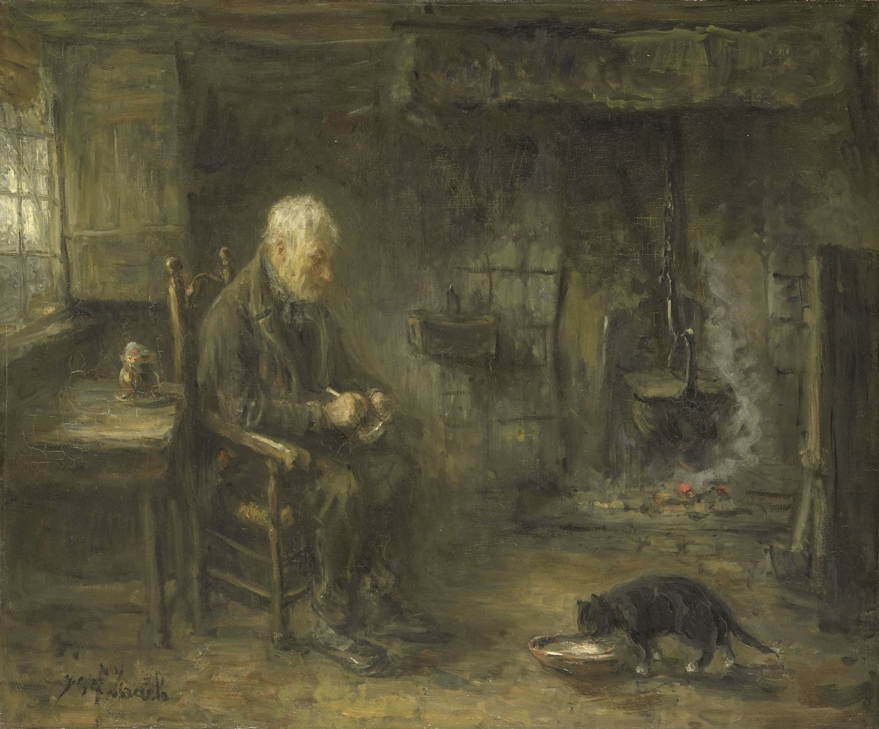 Köylü Kulübesinin İçi by Jozef Israëls