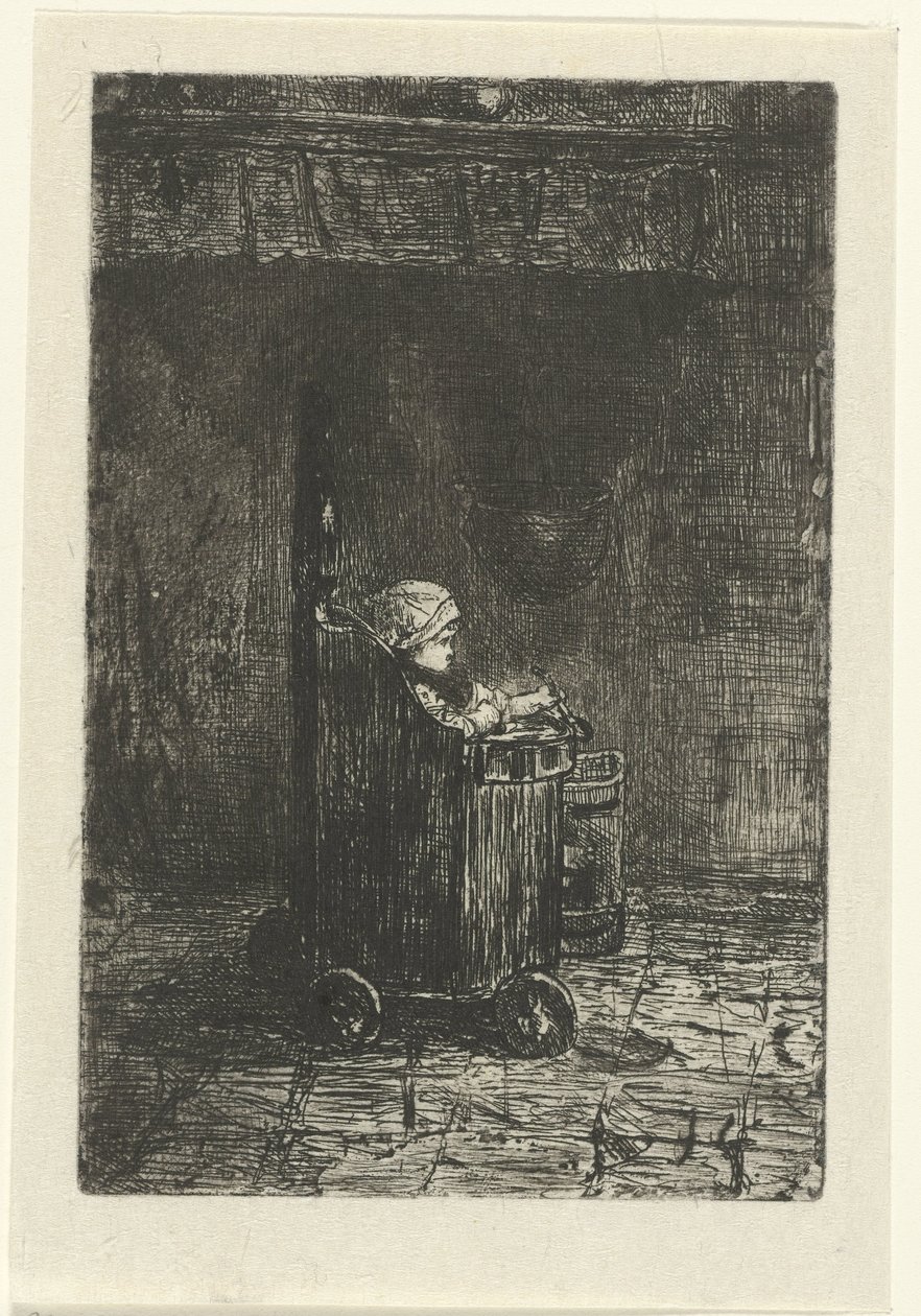 Çocuk yüksek sandalyede by Jozef Israëls