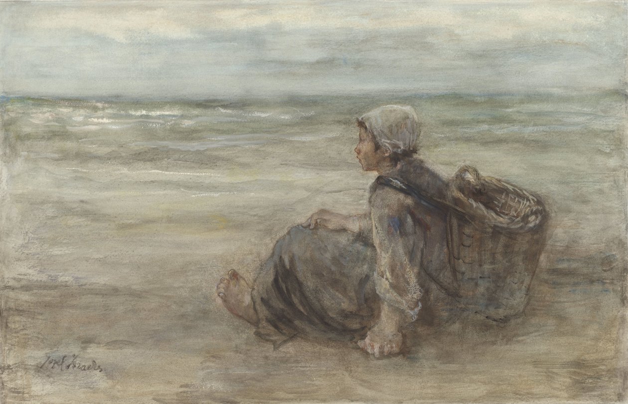 Sahilde balıkçı kız by Jozef Israëls