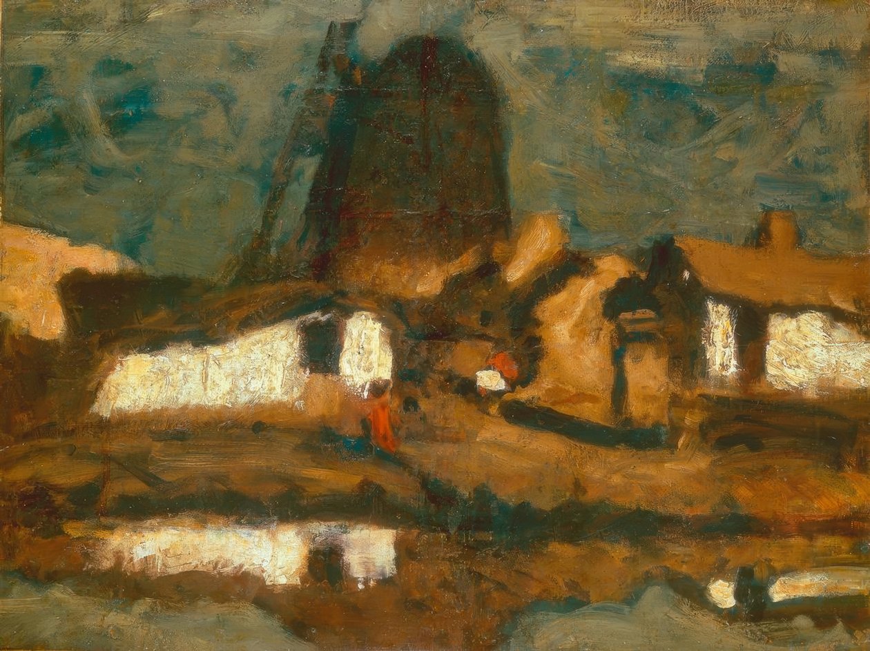 Yel değirmeni ile manzara by Jozef Koszta