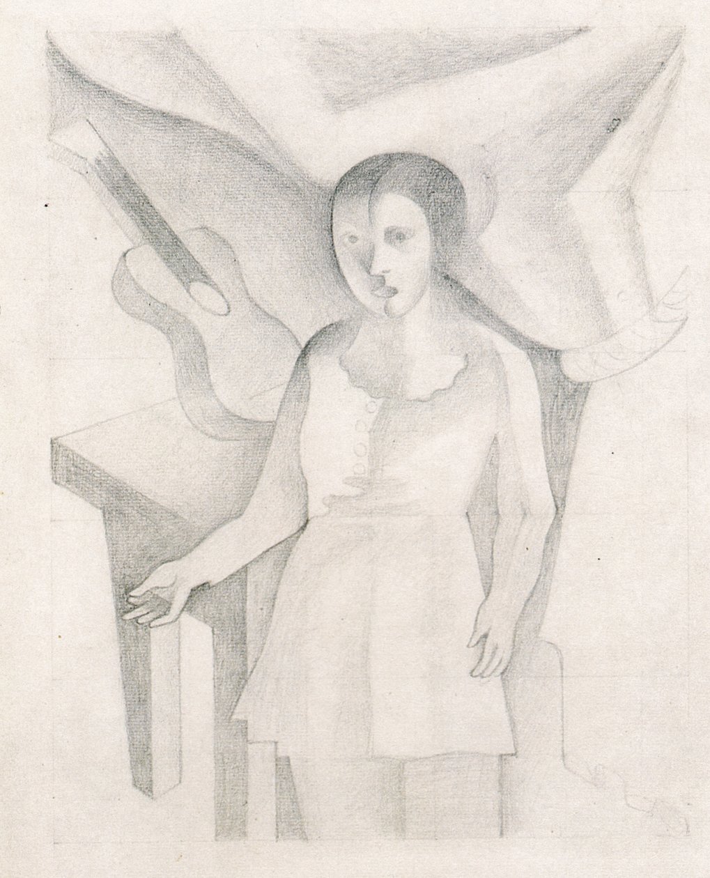 genç kız ve gitaren by Juan Gris