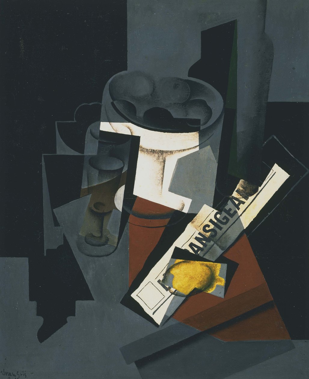 Gazete ile Natürmort by Juan Gris