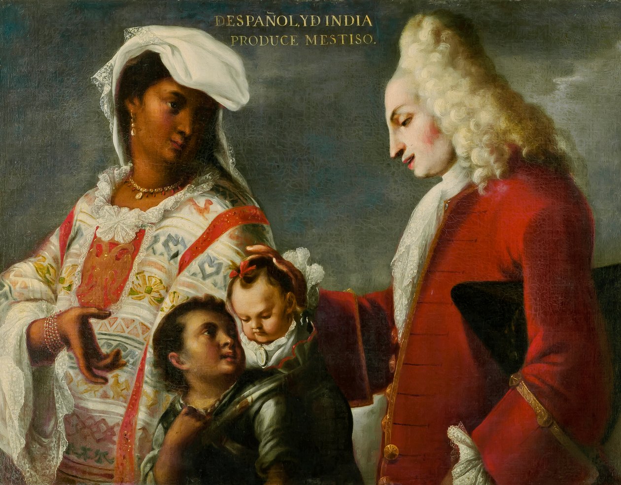 İspanyol ve Hintli Bir Mestizo Üretiyor, c.1715 by Juan Rodríguez Juárez