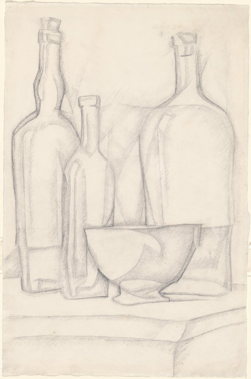 Şişeler ve Kase by Juan Gris