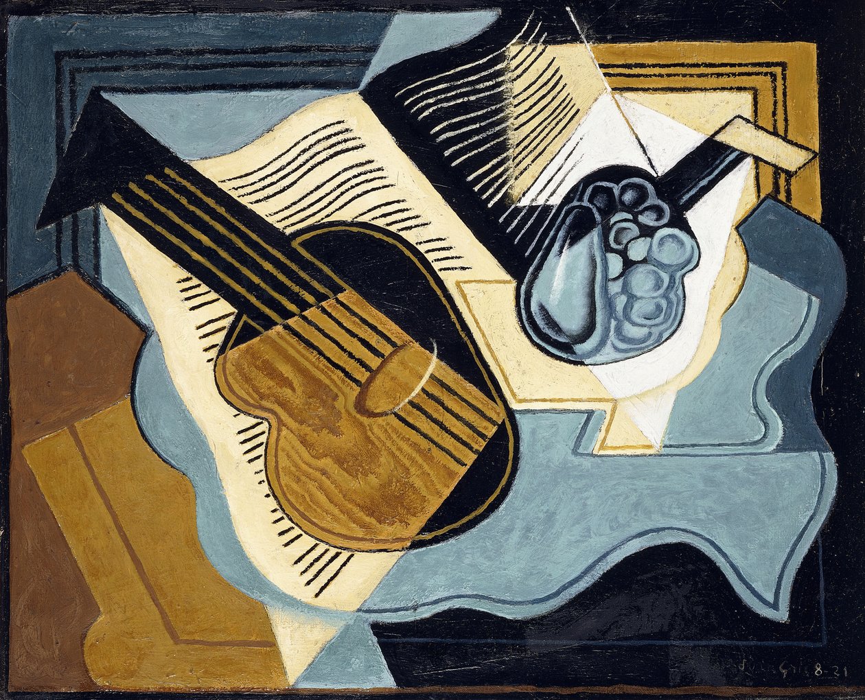 Gitar ve Meyve kasesi, 1921 by Juan Gris