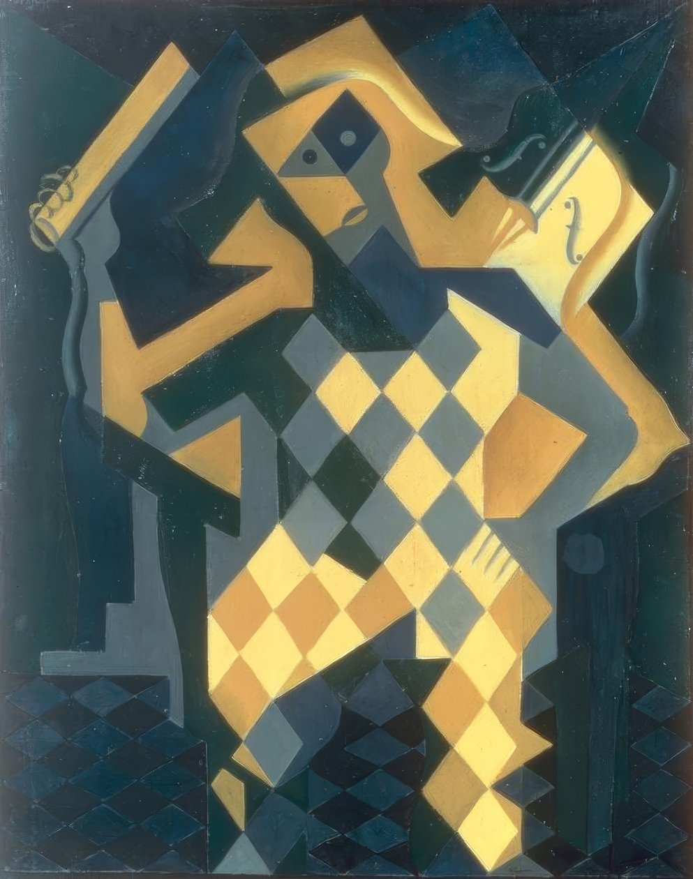 alacalı keman üzerinde by Juan Gris