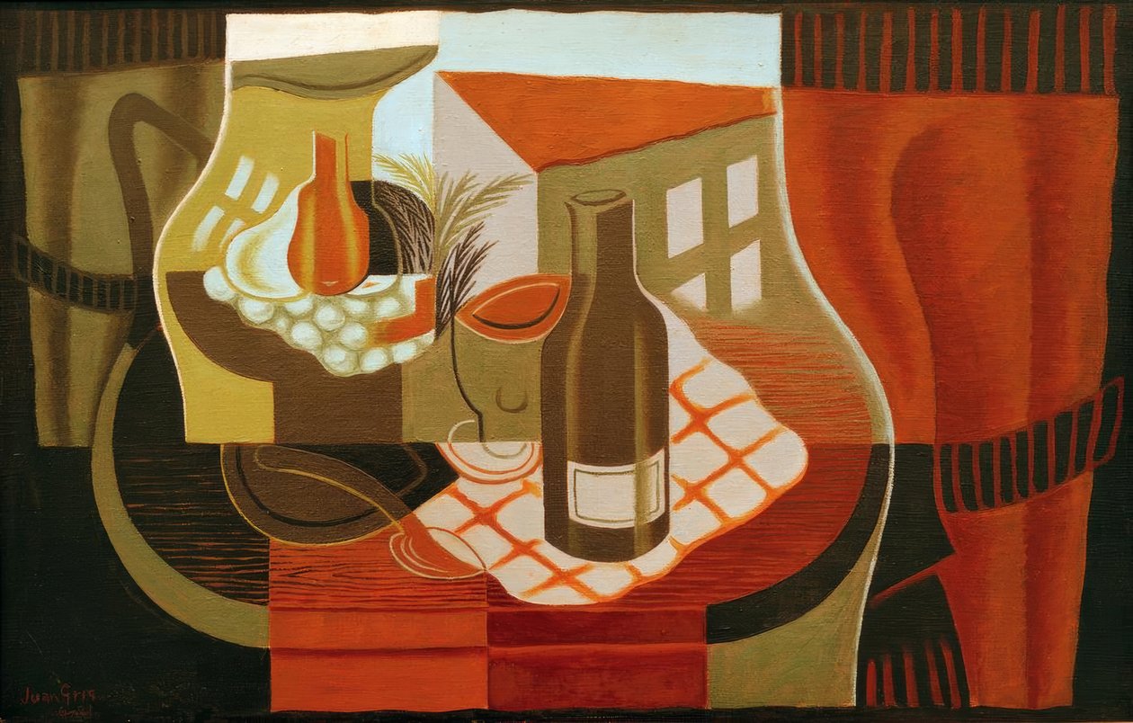 Pencerenin önündeki ayaklı masa by Juan Gris