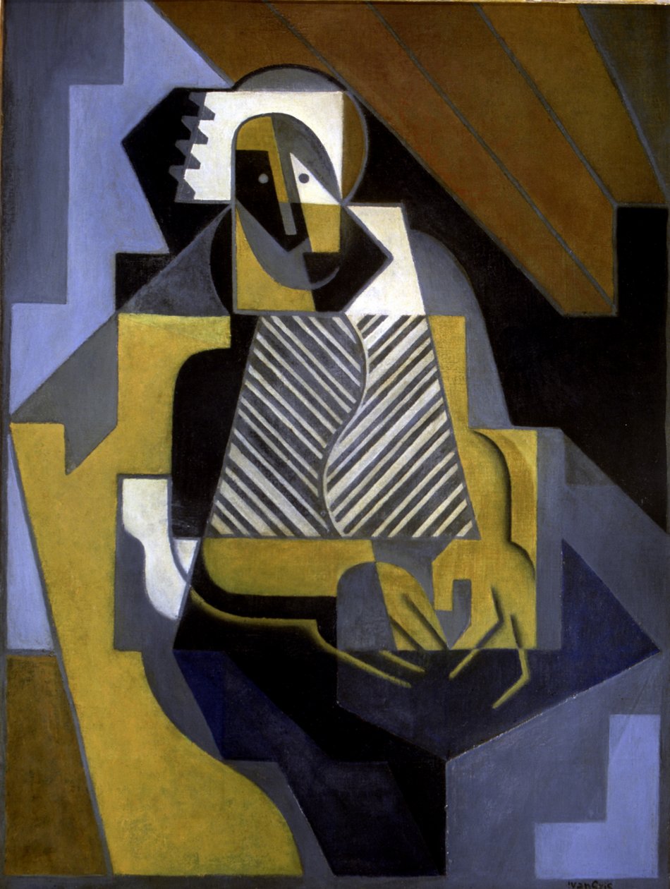 Oturan Kadın, c.1915-20 (tuval üzerine yağlı boya) by Juan Gris