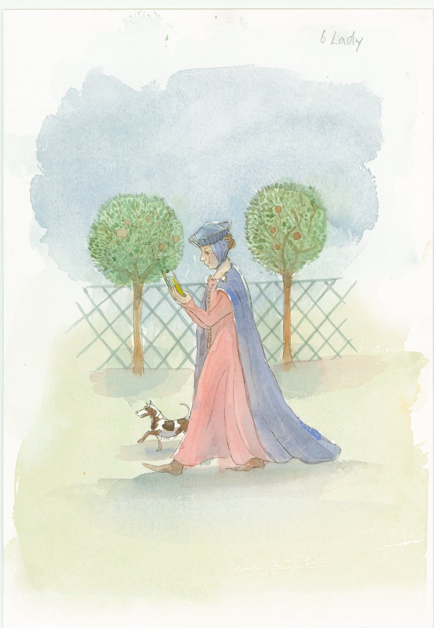 Bahçede bir ortaçağ kadını, 2004. by Judith Dobie