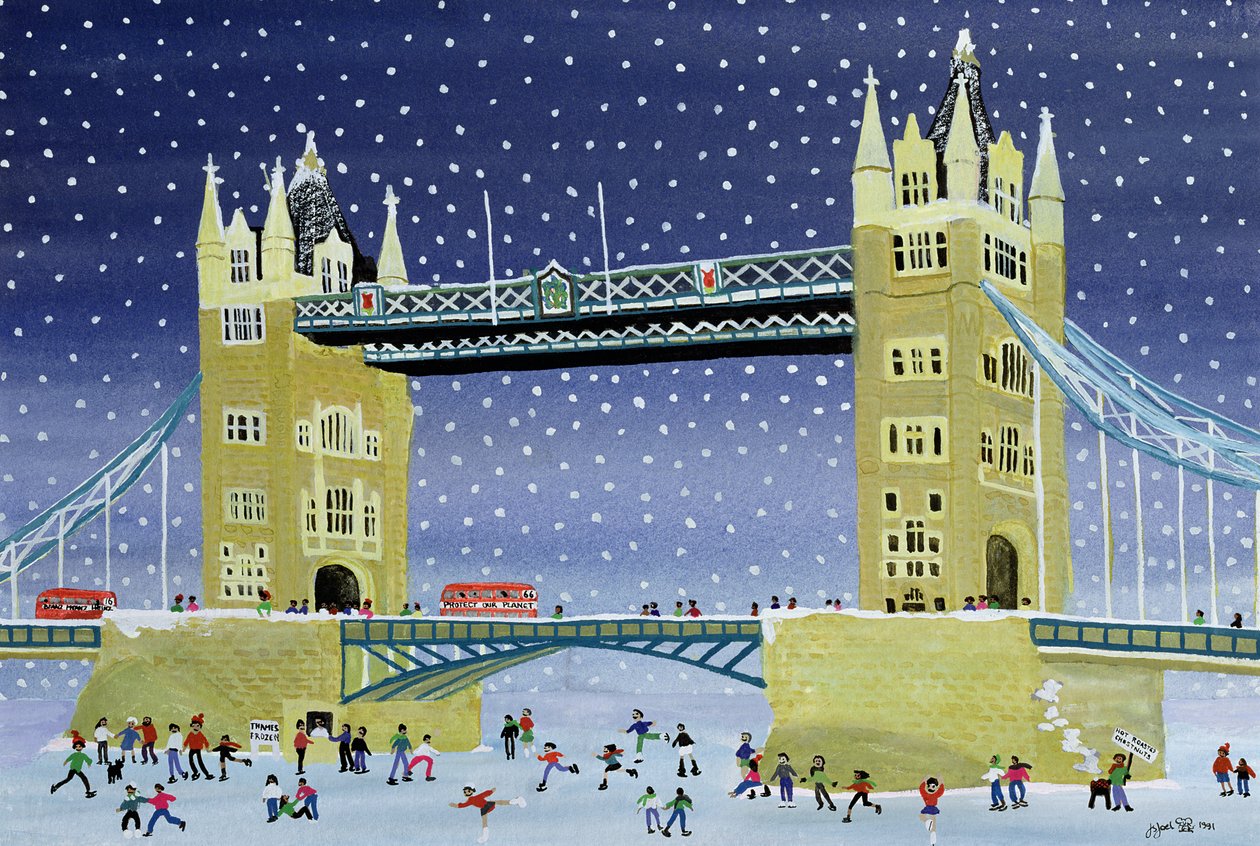 Tower Bridge: İnce Buz Üzerinde Paten Kaymak by Judy Joel