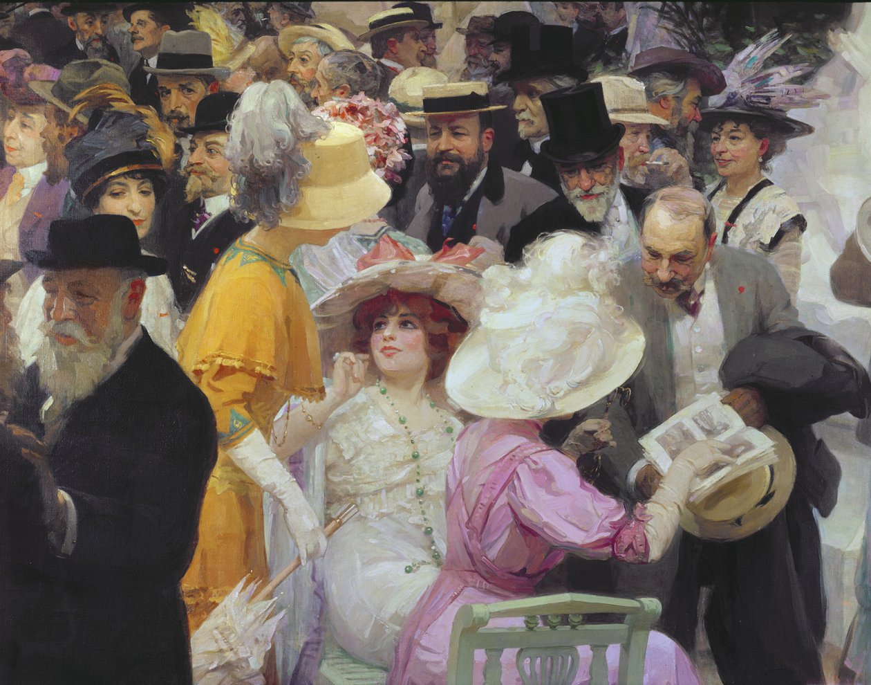Cuma Fransız Sanatçılar Salonunda, 1911 tuval üzerine yağlı boya 64809 detayı by Jules Alexandre Gruen or Grun