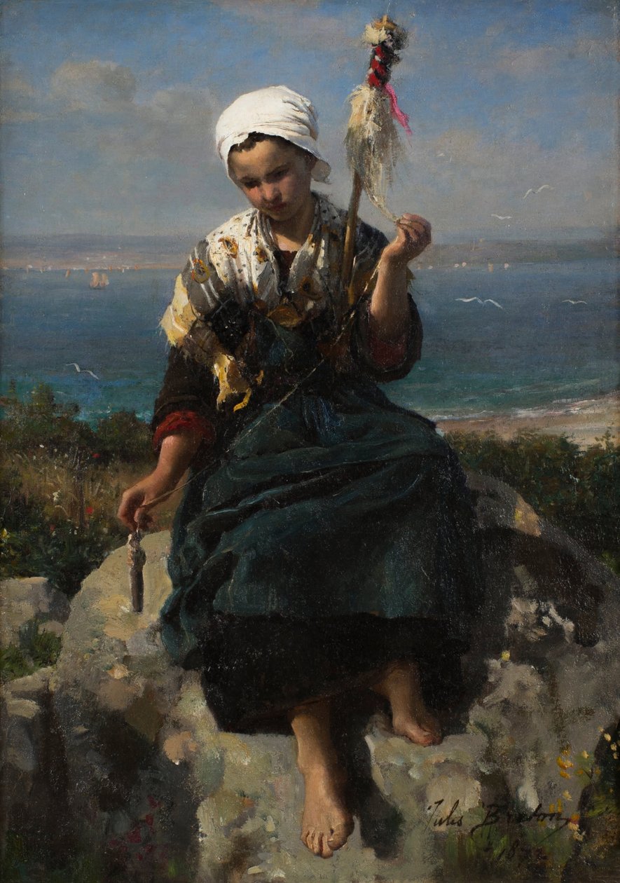 Keten İplik Makinesi by Jules Breton
