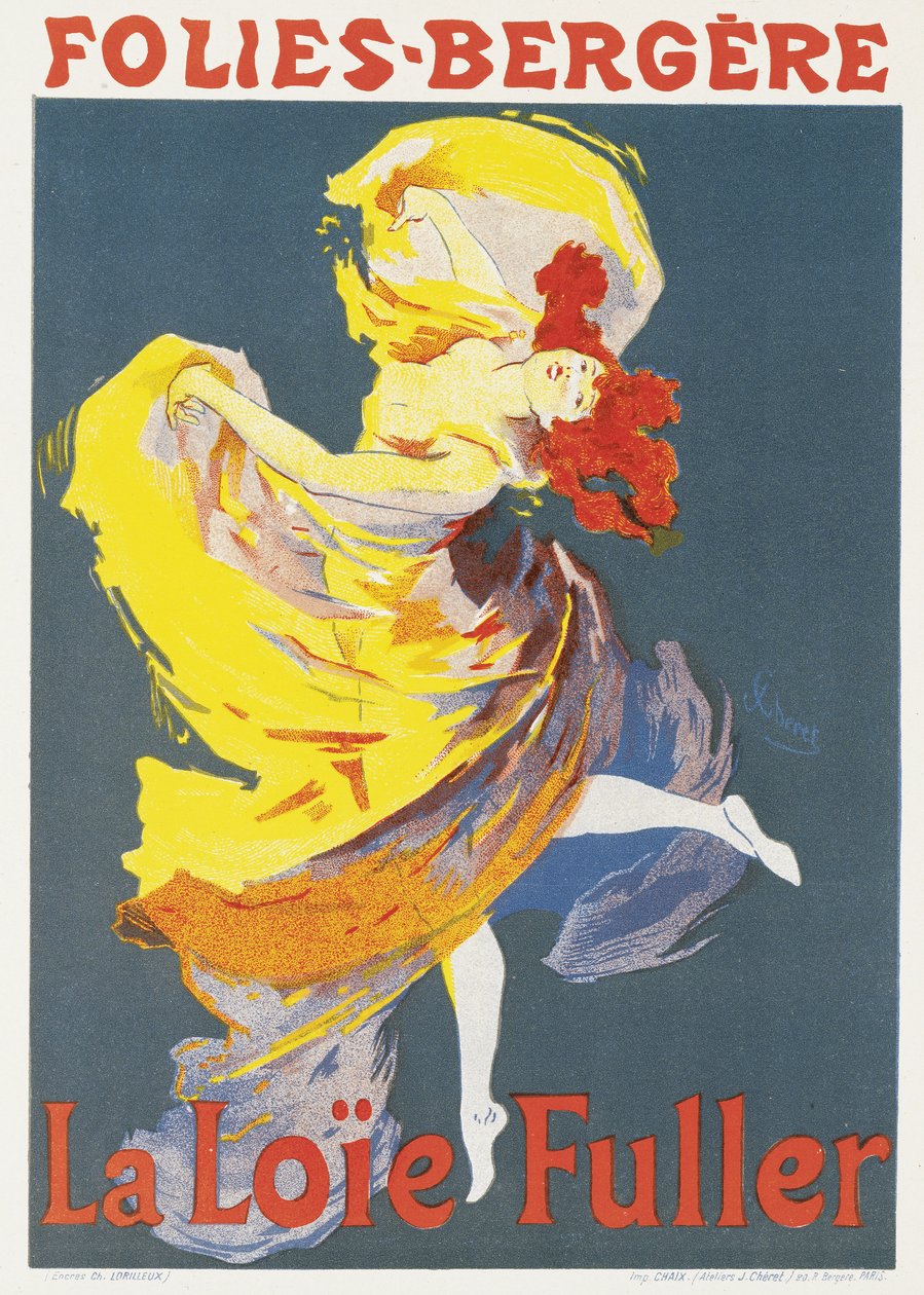 Folies-Bergere'de Loie Fuller'ın dans performansının reklamını yapan poster by Jules Cheret