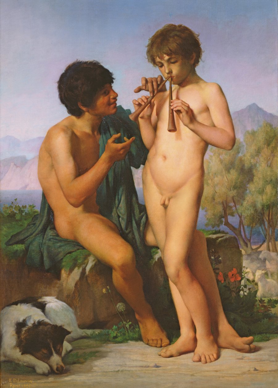 Flüt Dersi by Jules Elie Delaunay
